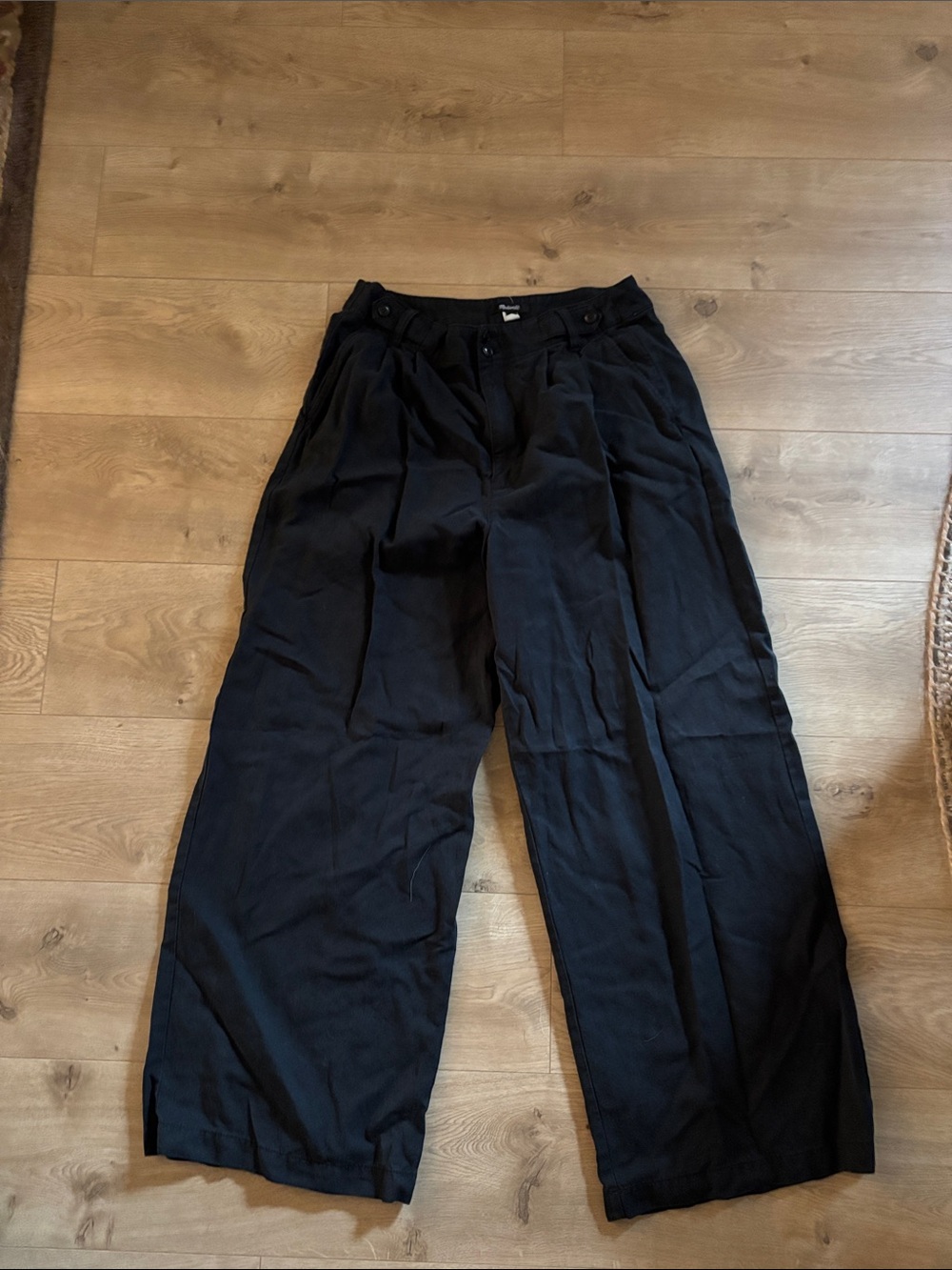 Madewell Black Wide-Leg Trousers